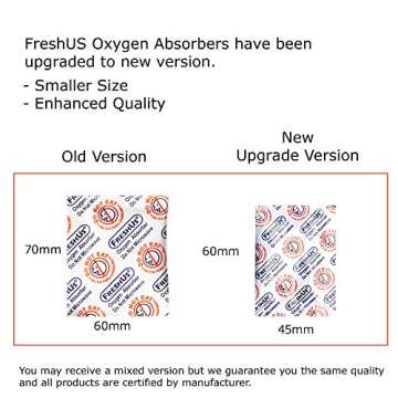 FreshUS 300cc Oxygen Absorber(10 individual pack of 10 Packets, Total 100 Packets) - Long Term Food Storage (100, 300 CC)