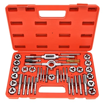 GMTOOLS 40PCS Tap and Die Set - Complete Threading Tool Kit with Accessories and Case