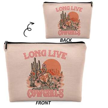 Dwept Pink Cowgirl Cosmetic Bag: Stylish Organization for Every Beauty Enthusiast