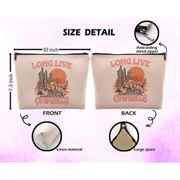 Dwept Pink Cowgirl Cosmetic Bag - Stylish Makeup Storage