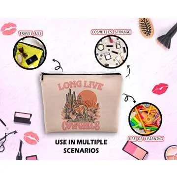 Dwept Pink Cowgirl Cosmetic Bag - Stylish Makeup Storage