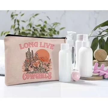 Dwept Pink Cowgirl Cosmetic Bag - Stylish Makeup Storage