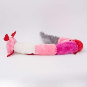 Valentine's Caterpillar Plush Dog Toy for Happy Pups