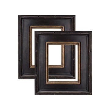 Creative Mark Museum Plein Aire Ornate Picture Frame - 12x16", Set of 2 Antique Black W/Gold Oil Pai...
