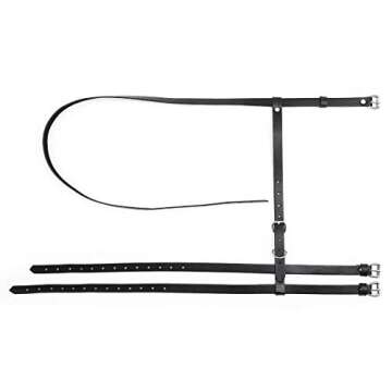 ClearUmm Women Sexy Gothic Leather Cincher Single Leg Cage Harness Wasit Garter Belt - Free Size - 2 Leg Rings