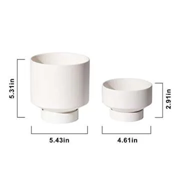 Stylish UBEE Ceramic Plant Pots with Drainage and Saucer