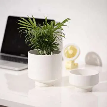 Stylish UBEE Ceramic Plant Pots with Drainage and Saucer