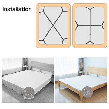 Bed Sheet Fasteners, Adjustable Triangle Elastic Suspenders Gripper Holder Straps Clip for Bed Sheets, Mattress Covers, Sofa Cushion