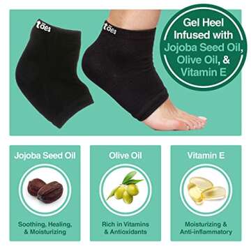 ZenToes Moisturizing Sleep Socks with Vitamin E, Olive Oil and Jojoba Seed Oil to Soften and Hydrate...