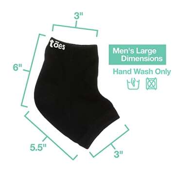 ZenToes Moisturizing Sleep Socks with Vitamin E, Olive Oil and Jojoba Seed Oil to Soften and Hydrate Dry Cracked Heels (Cotton Black, Wide Width)