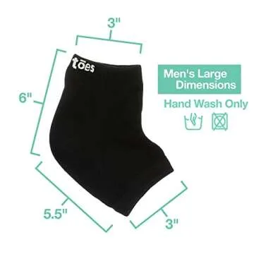 ZenToes Moisturizing Sleep Socks with Vitamin E, Olive Oil and Jojoba Seed Oil to Soften and Hydrate Dry Cracked Heels (Cotton Black, Wide Width)