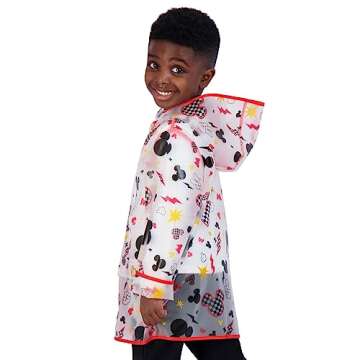 ABG Accessories Boys Rain Coat For Kids - Disney Mickey Mouse Toddler Raincoat For Kids 6-7 Years - ...