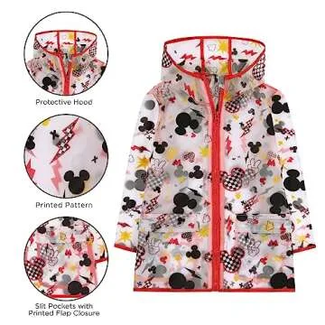 ABG Accessories Boys Rain Coat For Kids - Disney Mickey Mouse Toddler Raincoat For Kids 6-7 Years - Kids Rain Poncho