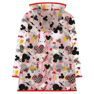 ABG Accessories Boys Rain Coat For Kids - Disney Mickey Mouse Toddler Raincoat For Kids 6-7 Years - Kids Rain Poncho