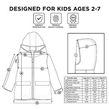 ABG Accessories Boys Rain Coat For Kids - Disney Mickey Mouse Toddler Raincoat For Kids 6-7 Years - Kids Rain Poncho