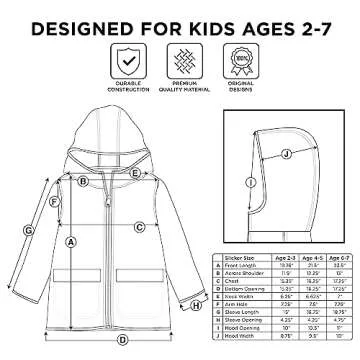 ABG Accessories Boys Rain Coat For Kids - Disney Mickey Mouse Toddler Raincoat For Kids 6-7 Years - Kids Rain Poncho