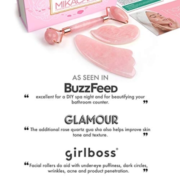 2 in 1 Rose Quartz Roller and Gua Sha for Radiant Skin