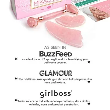 2 in 1 Rose Quartz Roller and Gua Sha for Radiant Skin