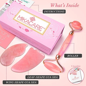 2 in 1 Rose Quartz Roller and Gua Sha for Radiant Skin