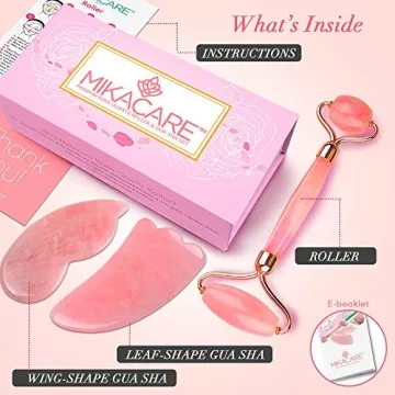 2 in 1 Rose Quartz Roller and Gua Sha for Radiant Skin