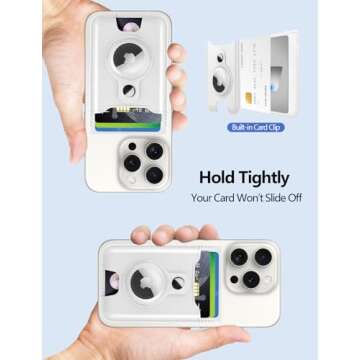 HiWe for Magsafe Wallet with Airtag Holder, Strongest Magnetic Wallet for iPhone 16/15/14/13/12 Seri...