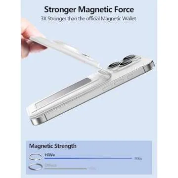 HiWe for Magsafe Wallet with Airtag Holder, Strongest Magnetic Wallet for iPhone 16/15/14/13/12 Series, 6 Cards Holder, Magnetic Phone Wallet, Leather RFID for iPhone Wallet, 3 Slots, White