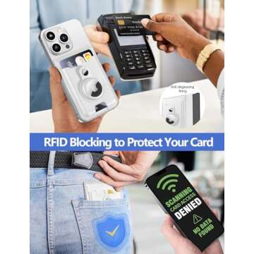 HiWe for Magsafe Wallet with Airtag Holder, Strongest Magnetic Wallet for iPhone 16/15/14/13/12 Series, 6 Cards Holder, Magnetic Phone Wallet, Leather RFID for iPhone Wallet, 3 Slots, White