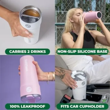 2-in-1 Split Flask: Insulated 30oz Tumbler for Hot & Cold Drinks