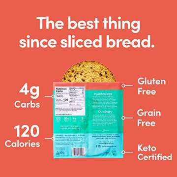 Outer Aisle Cauliflower Sandwich Thins | Keto, Gluten Free, Low Carb Cauliflower Bread | Super Sampler, Pack of 12