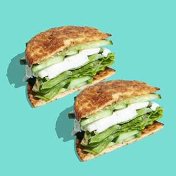 Outer Aisle Cauliflower Sandwich Thins | Keto, Gluten Free, Low Carb Cauliflower Bread | Super Sampler, Pack of 12