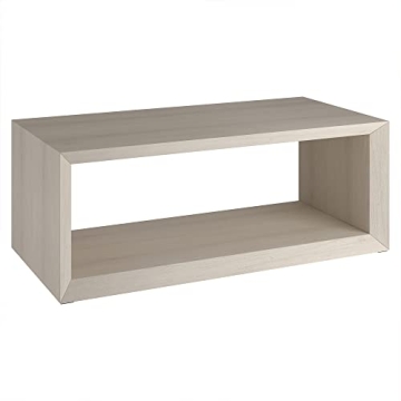 Henn&Hart 48" Wide Rectangular Coffee Table in Alder White, for Home, Living Room, Bedroom, Entertai...