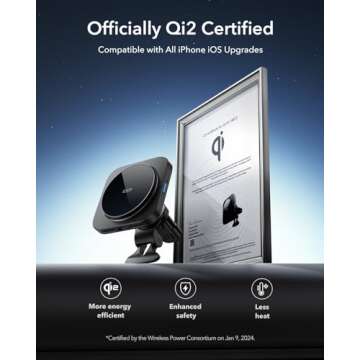 ESR Qi2 15W MagSafe Car Mount Charger for iPhones and Galaxy S25