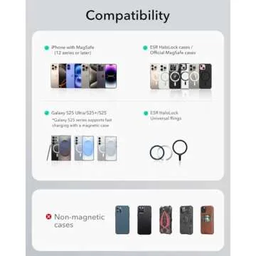 ESR Qi2 15W MagSafe Car Mount Charger for iPhones and Galaxy S25