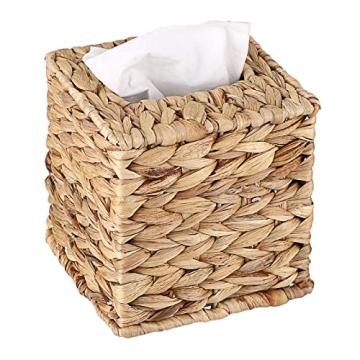 Sumnacon Tissue Box Cover Water Hyacinth Tissue Box Sqaure Tissue Holder Woven Tissue Cover Wicker C...