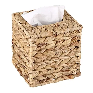 Sumnacon Tissue Box Cover Water Hyacinth Tissue Box Sqaure Tissue Holder Woven Tissue Cover Wicker C...