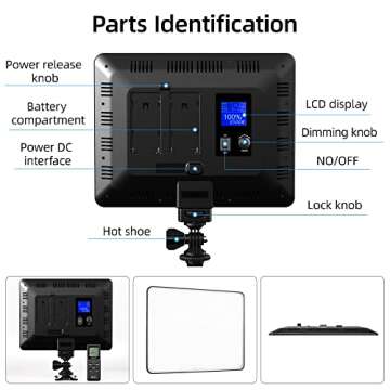 Weeylite Led Video Light Panel Lighting Kit,CRI95+ RGB Full Color LED Video Photography Auxiliary Li...