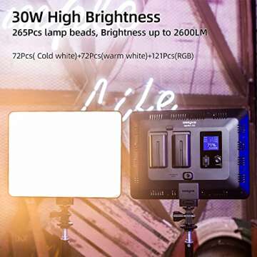Weeylite Led Video Light Panel Lighting Kit,CRI95+ RGB Full Color LED Video Photography Auxiliary Light with App (Bluetooth) Control