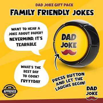 Dad Joke Deluxe Pack: Laugh-Out-Loud Talking Bottle Opener & Button - The Ultimate Gag Gift for Dads Everywhere