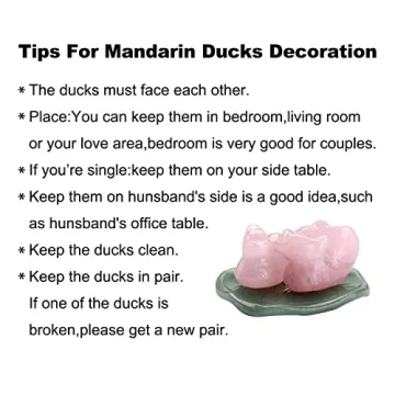 Jovivi Rose Quartz Feng Shui Ducks - Love Birds Decoration