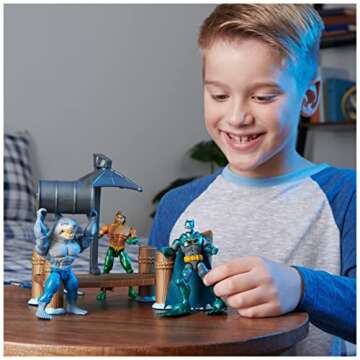 DC Comics, Gotham City Harbor Chaos Playset | 4-inch Batman, Aquaman, King Shark Action Figures | Kids Toys for Boys and Girls Ages 3 and Up (Amazon Exclusive)