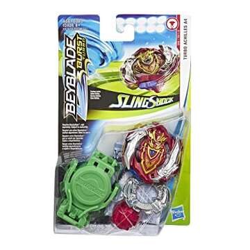 Beyblade Burst Turbo Slingshock Turbo Achilles A4 Starter Pack - Battling Top and Right/Left-Spin La...