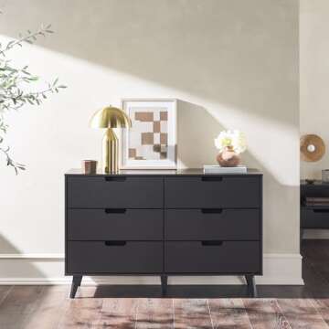 Walker Edison Modern 6-Drawer Dresser with Stylish Design
