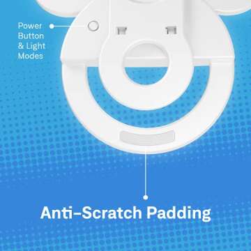 Disney Mickey Mouse Clip On Selfie Ring Light for Phone - Mickey Rechargeable LED Ring Light for iPhone and Other Devices- Mickey Mouse Small Ring Light - 3 Light Setting