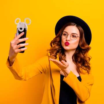 Disney Mickey Mouse Clip On Selfie Ring Light for Phone - Mickey Rechargeable LED Ring Light for iPhone and Other Devices- Mickey Mouse Small Ring Light - 3 Light Setting