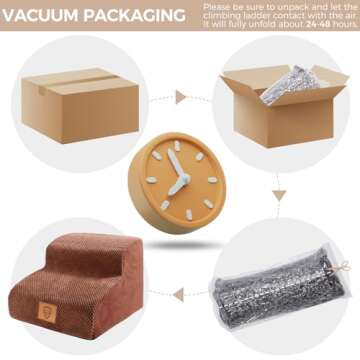 Kphico Pet Stairs,2-Step High Density Foam Dog Stairs for Small Meduim Dogs and Cats,Non-Slip Pet Steps,Pet Ladder/Ramp Make Your Pets Get On and Off Couch&Bed Easily(Send A pet Hair Remover Roller)