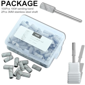 C12rtive 100 Pcs 3mm Small Sanding Bands for Nail Care
