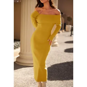 MEROKEETY Women’s Elegant Off Shoulder Bodycon Dress