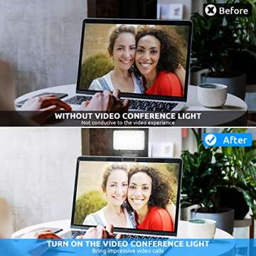 Video Conference Lighting,Webcam Light for Remote Working,Zoom Call Light for Video Recording/Live Streaming/Online Meeting,Video Light 2600K-6000K, 3 Clips