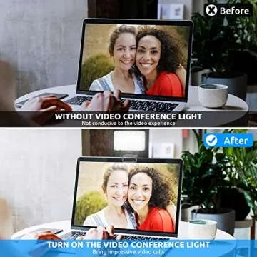 Video Conference Lighting,Webcam Light for Remote Working,Zoom Call Light for Video Recording/Live Streaming/Online Meeting,Video Light 2600K-6000K, 3 Clips