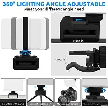 Video Conference Lighting,Webcam Light for Remote Working,Zoom Call Light for Video Recording/Live Streaming/Online Meeting,Video Light 2600K-6000K, 3 Clips
